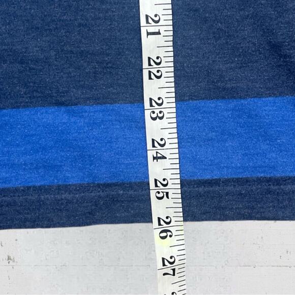Abercrombie & Fitch Men’s Y2K Muscle V Neck Stripe Blue Moose T Shirt Size Large - Picture 7 of 7